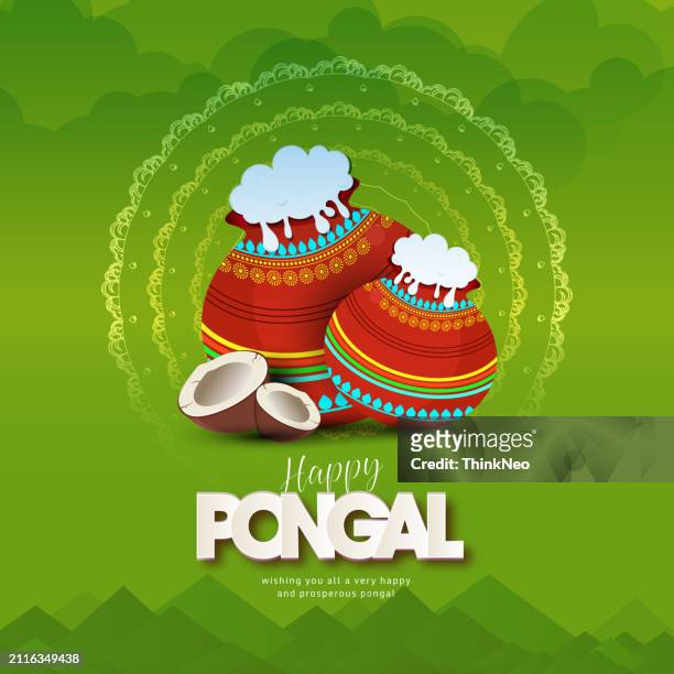 happy pongal background design template - indian kolam stock-grafiken, -clipart, -cartoons und -symbole