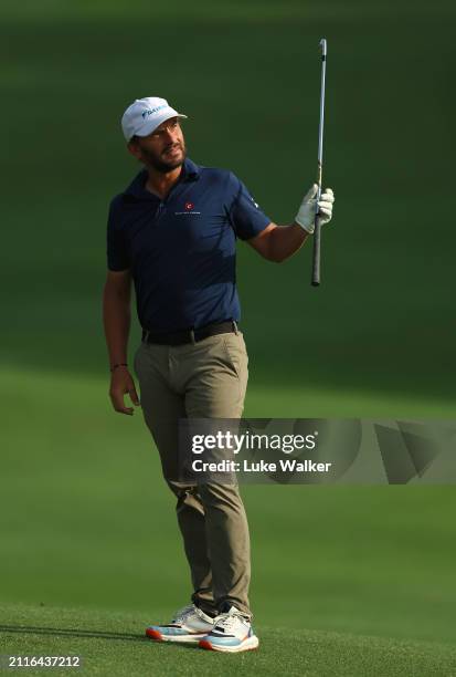 Joost Luiten of Netherlands plays a shot prior to the Hero Indian Open at DLF Golf and County Club on March 27, 2024 in New Delhi, India