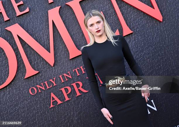 Nell Tiger Free attends the Los Angeles Premiere of 20th Century Studio's "The First Omen" at Regency Village Theatre on March 26, 2024 in Los...