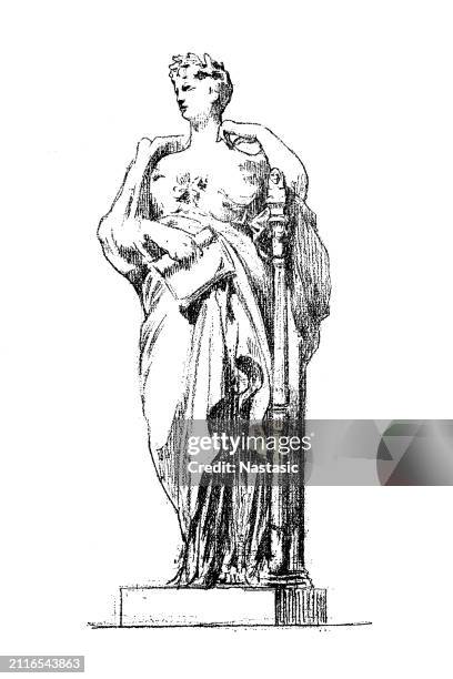 französische musikstatue - lorelei stock-grafiken, -clipart, -cartoons und -symbole