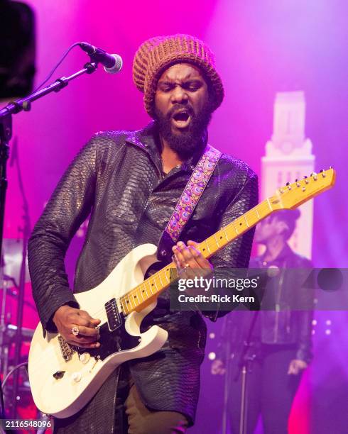 Gary Clark Jr. Performs on stage during a 50th season taping of the long-running music series "Austin City Limits" at ACL Live on March 26, 2024 in...