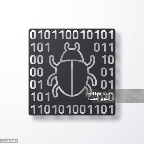 bug in system. icon with shadow on white background - computer code terminal stock illustrations