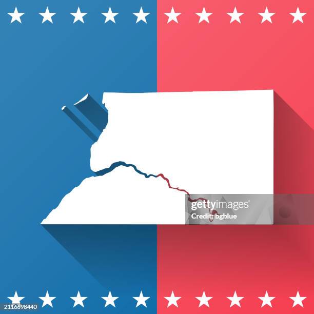 bristol bay, alaska. map on blue and red background - bristol bay alaska stock illustrations