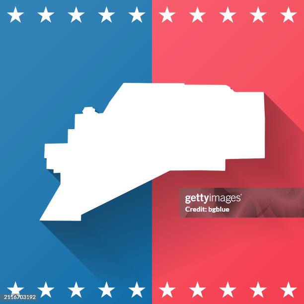 denali, alaska. map on blue and red background - denali stock illustrations