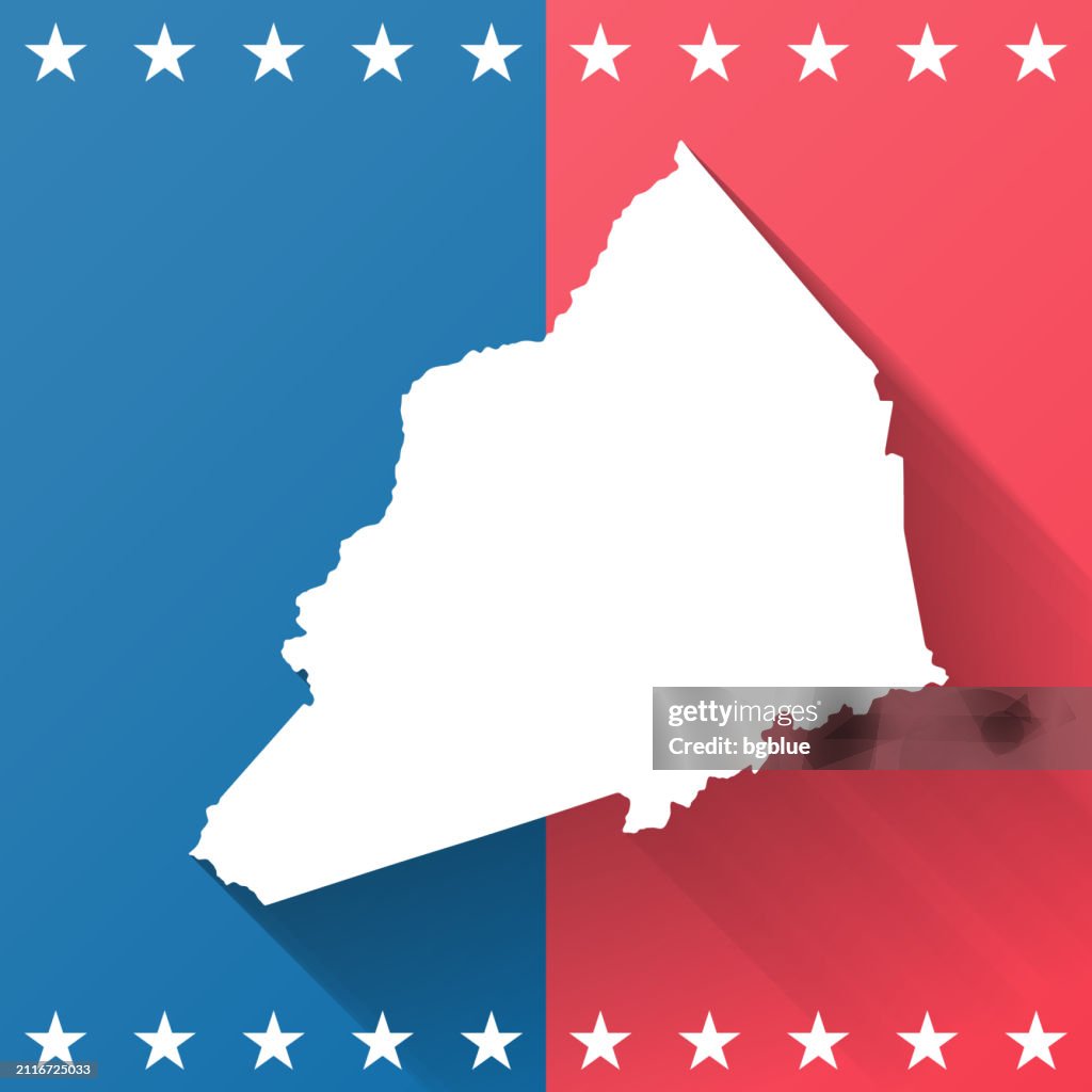 Condado da Transilvânia (Carolina do Norte). Mapa no fundo azul e vermelho