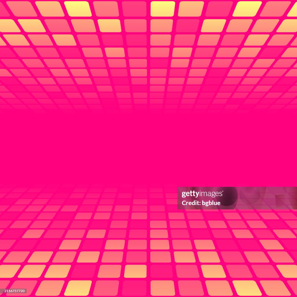 Mosaic with squares and Orange gradient - Trendy 3D background