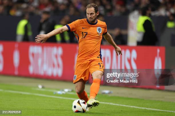 Daley Blind of Netherlands runs with the ball during the International Friendly match between Germany and Netherlands at Deutsche Bank Park on March...