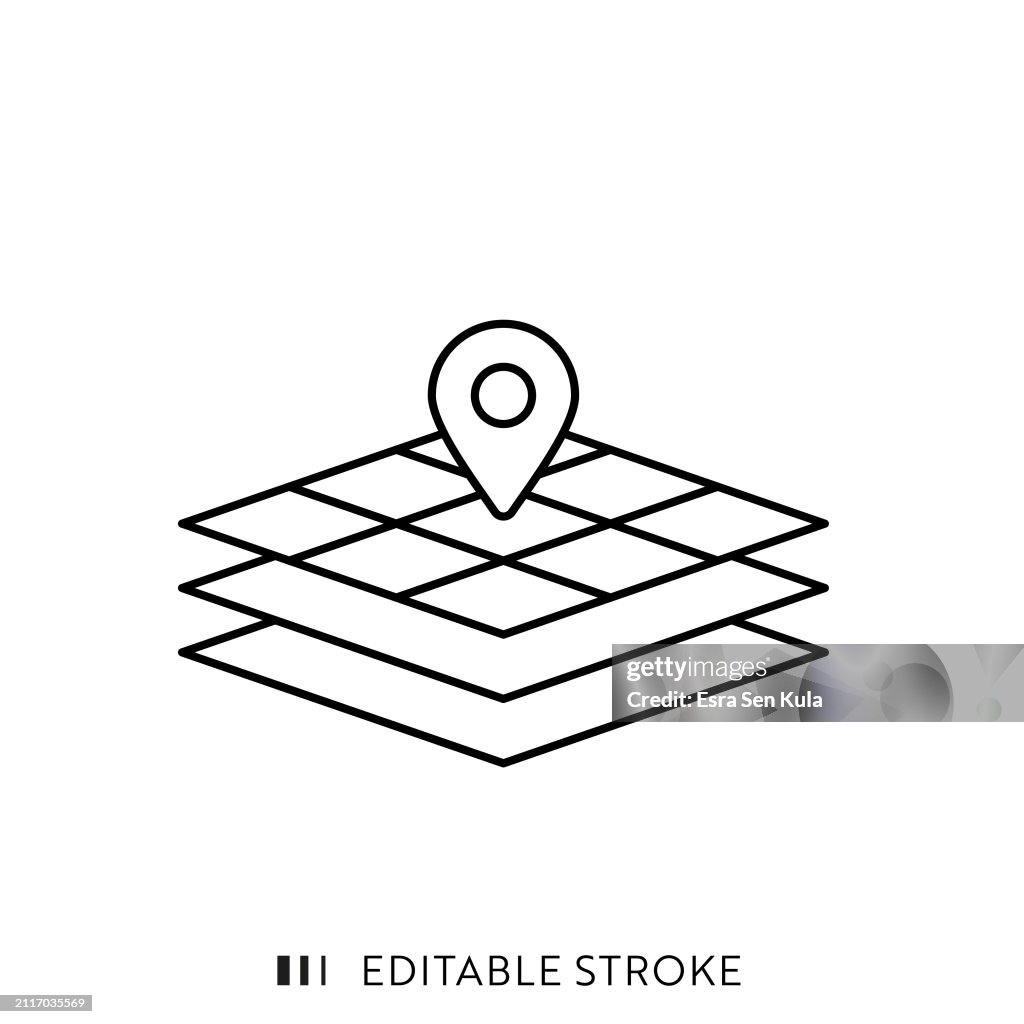 Land Line Icon Design with Editable Stroke. Suitable for Infographics, Web Pages, Mobile Apps, UI, UX, and GUI design.