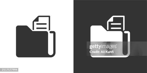 file folder solid icons. containing data, strategy, planning, research solid icons collection. vector illustration. for website design, logo, app, template, ui, etc - storage unit open stock illustrations
