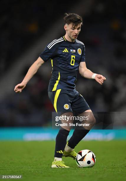 Scotland player Kieran Tierney in action during the international friendly match between Scotland and Northern Ireland at Hampden Park on March 26,...