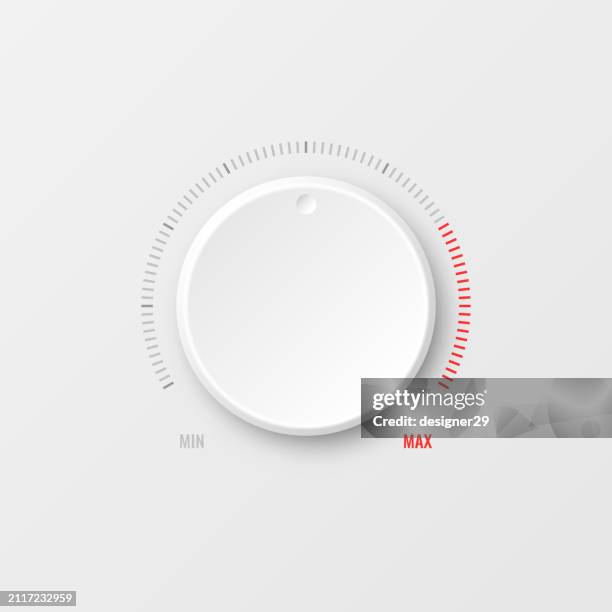 realistisches vektordesign des lautstärkereglers. - radiodeck stock-grafiken, -clipart, -cartoons und -symbole