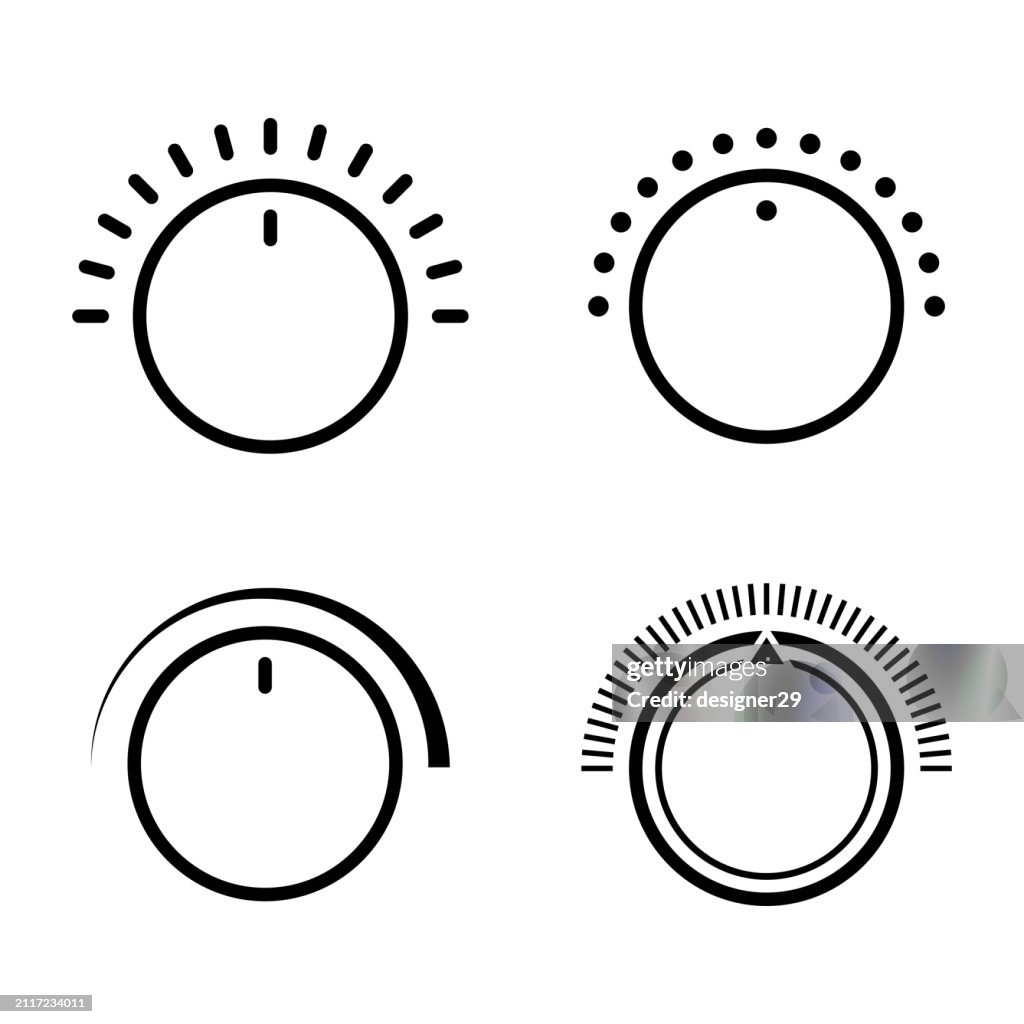 Lautstärkeregler-Symbol-Set-Vektor-Design.