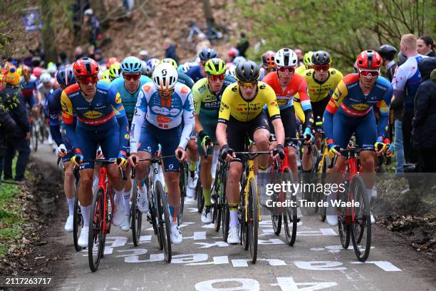 Jasper Stuyven of Belgium and Team Lidl - Trek, John Degenkolb of Germany and Team dsm-firmenich PostNL, Mick van Dijke of The Netherlands and Team...