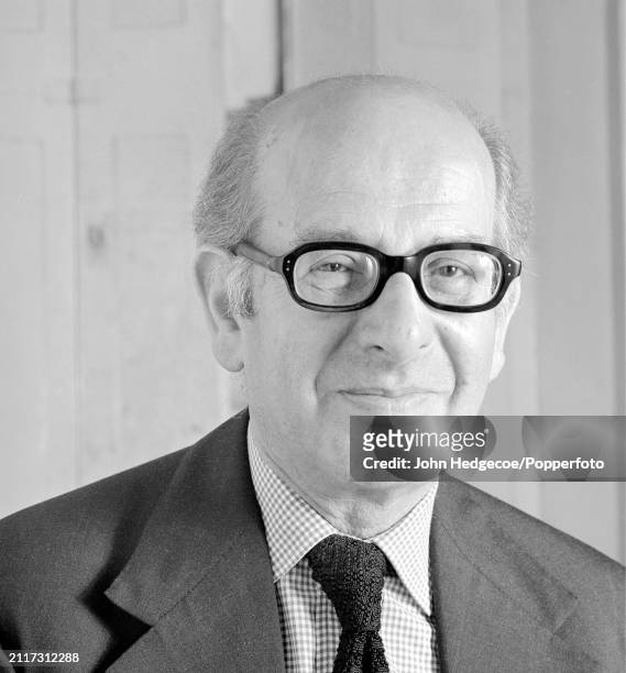 Azerbaijani born British architect and designer Sir Misha Black , professor of industrial design at the Royal College of Art, posed in England in...