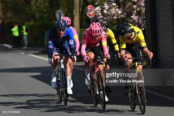 Stefan Kung of Switzerland and Team Groupama - FDJ, Alberto Bettiol of Italy and Team EF Education - EasyPost and Tiesj Benoot of Belgium and Team...