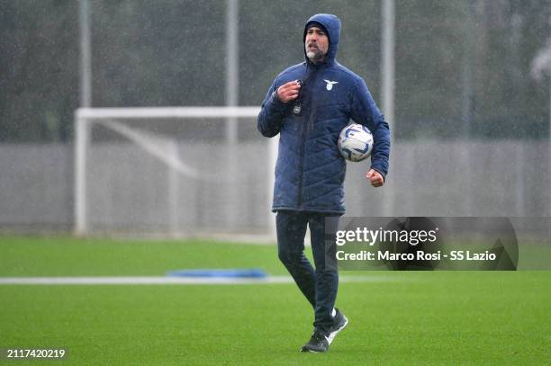 Lazio head coach Igor Tudor during the SS Lazio training session at the Formello sport centre on March 27, 2024 in Rome, Italy.