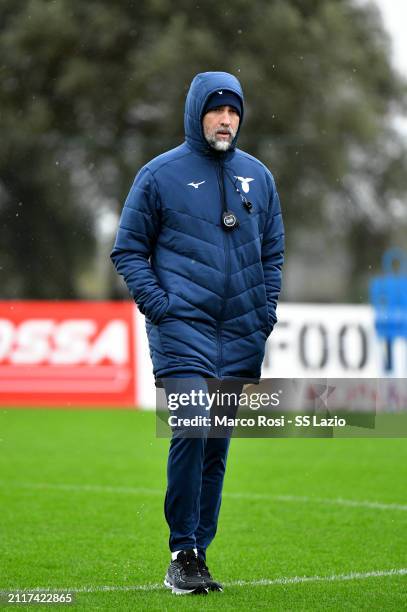 Lazio head coach Igor Tudor during the SS Lazio training session at the Formello sport centre on March 27, 2024 in Rome, Italy.