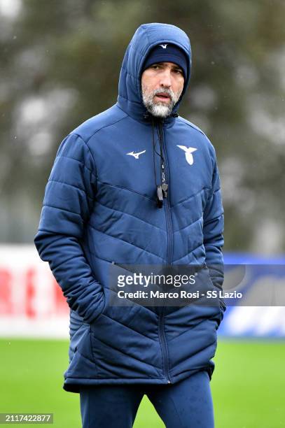 Lazio head coach Igor Tudor during the SS Lazio training session at the Formello sport centre on March 27, 2024 in Rome, Italy.