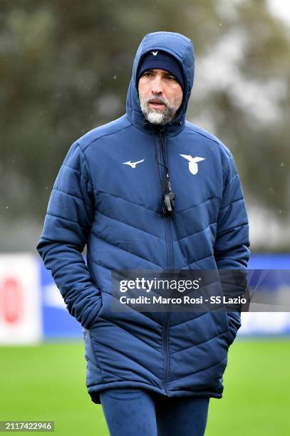 Lazio head coach Igor Tudor during the SS Lazio training session at the Formello sport centre on March 27, 2024 in Rome, Italy.