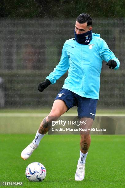 Valentin Castellanos of SS Lazio during the SS Lazio training session at the Formello sport centre on March 27, 2024 in Rome, Italy.