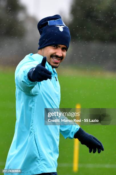 Andrè Anderson of SS Lazio during the SS Lazio training session at the Formello sport centre on March 27, 2024 in Rome, Italy.