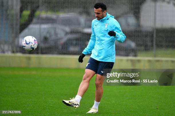 Pedro Rodriguez of SS Lazio during the SS Lazio training session at the Formello sport centre on March 27, 2024 in Rome, Italy.