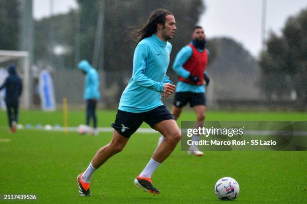 Matteo Guendouzi of SS Lazio during the SS Lazio training session at the Formello sport centre on March 27, 2024 in Rome, Italy.