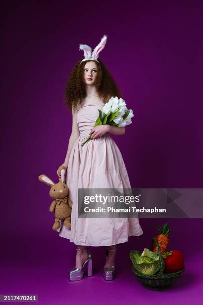 beautiful girl wearing pink dress - strapless dress stock pictures, royalty-free photos & images