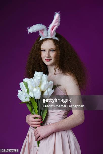 beautiful girl wearing pink dress - strapless dress stock pictures, royalty-free photos & images