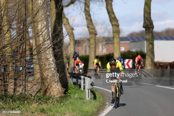 Race winner Matteo Jorgenson of The United States and Team Visma | Lease a Bike attacks during the 78th Dwars Door Vlaanderen 2024 - Men's Elite a...