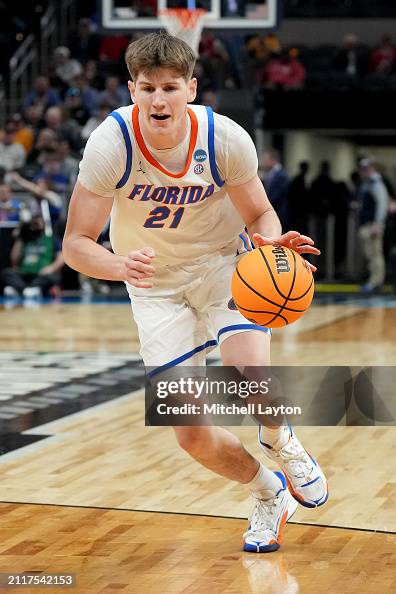 Alex Condon of the Florida Gator dribbles the ball during the NCAA ...