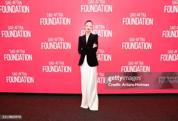 Andrea Riseborough attends a SAG-AFTRA Foundation Conversation for "Alice & Jack" at SAG-AFTRA Foundation Robin Williams Center on March 26, 2024 in...