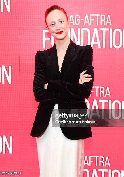 Andrea Riseborough attends a SAG-AFTRA Foundation Conversation for "Alice & Jack" at SAG-AFTRA Foundation Robin Williams Center on March 26, 2024 in...