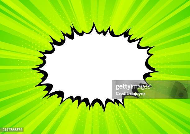 green pop art comic text bubble - retro comic background stock illustrations