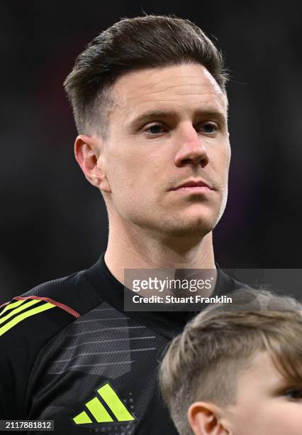 Marc-André ter Stegen of Germany looks on prior to the international friendly match between Germany and The Netherlands at Deutsche Bank Park on...