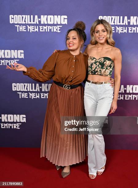 Pandora Christie and Olivia Cox attend a preview screening of Godzilla x Kong: The New Empire at Cineworld Leicester Square on March 27, 2024 in...