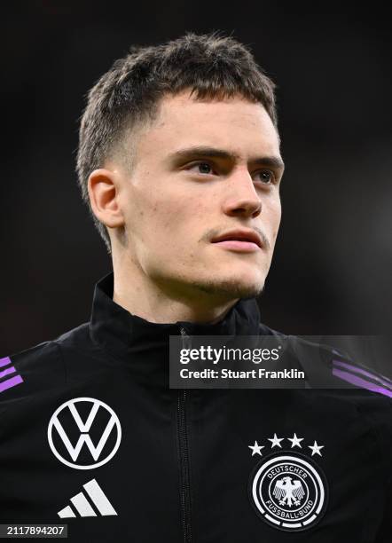 Florian Wirtz of Germany looks on prior to the international friendly match between Germany and The Netherlands at Deutsche Bank Park on March 26,...