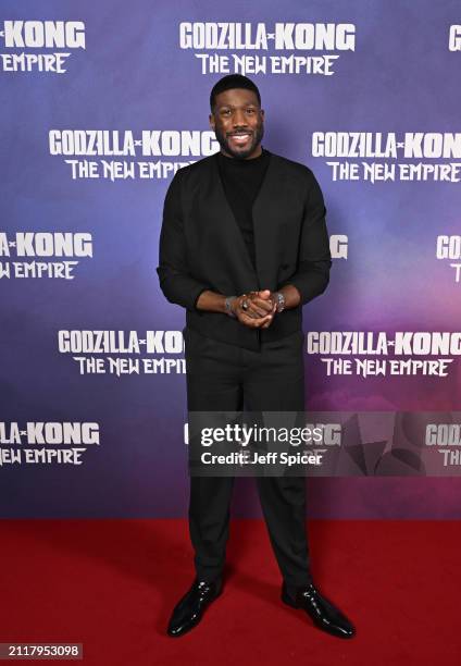 Toby Olubi aka Gladiator Phantom attends a preview screening of Godzilla x Kong: The New Empire at Cineworld Leicester Square on March 27, 2024 in...
