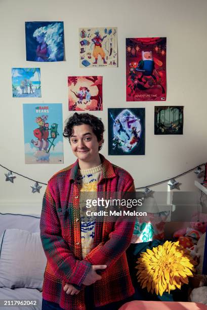 Production coordinator at Cartoon Network, Em Hagen is photographed for Los Angeles Times on December 8, 2023 in Van Nuys, California. PUBLISHED...