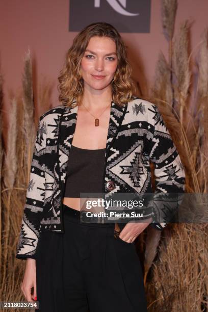 Arizona Muse attends the "ChangeNow" by Nespresso plant-based dinner signed by chef Jean Imbert at Tennis Club de la Cavalerie on March 27, 2024 in...
