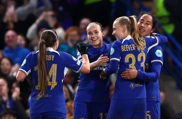 GBR: Chelsea FC Women v AFC Ajax - UEFA Women's Champions League 2023/24 Quarter Final Leg Two