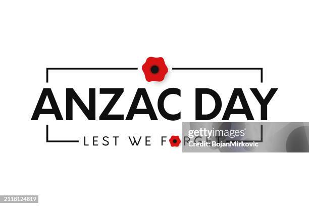 anzac day poster, lest we forget card. vector - australian army stock illustrations