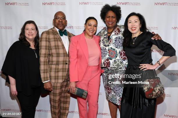 Rebecca Damon, Ezra Knight, Linda Powell, Nancy Giles and Jodi Long attend the New York Women In Film and Television's 44th Annual Muse Awards at...