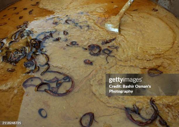 variety of foods being prepared and sold by different stalls - haleem stock pictures, royalty-free photos & images