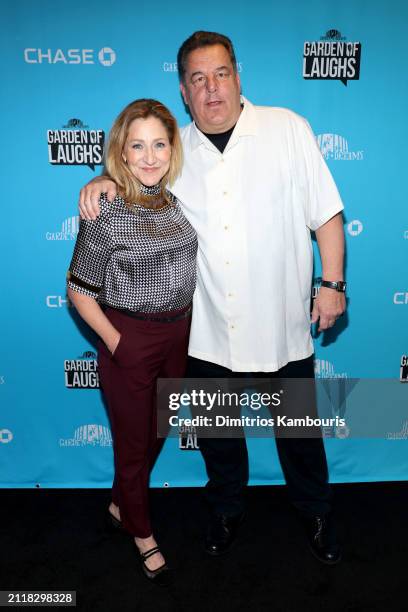 Edie Falco and Steve Schirripa attend the 2024 Garden Of Laughs Comedy Benefit at Madison Square Garden on March 27, 2024 in New York City.