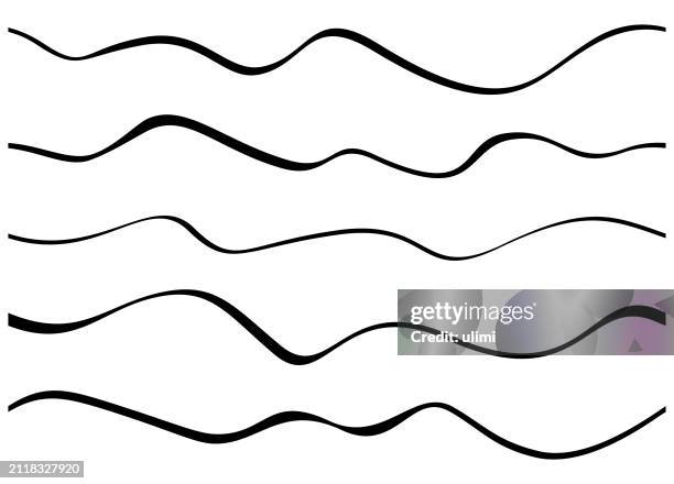 illustrazioni stock, clip art, cartoni animati e icone di tendenza di abstract wavy lines - lunghezza