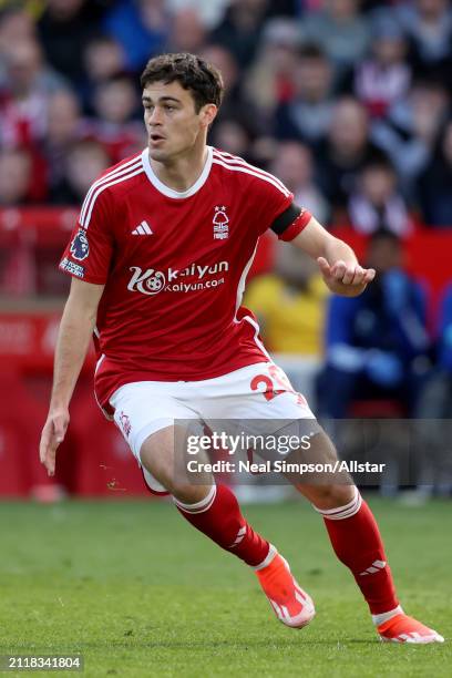 Gio Reyna of Nottingham Forest in action during the Premier League match between Nottingham Forest and Crystal Palace at City Ground on March 30,...