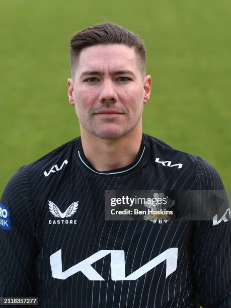 Rory Burns of Surrey poses for a portrait during the Surrey CCC photocall at The Kia Oval on March 27, 2024 in London, England.