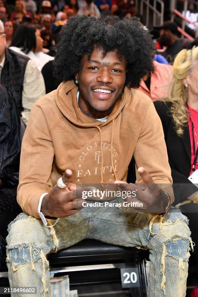 Actor/comedian D.C. Young Fly attends the game between the Portland Trail Blazers and the Atlanta Hawks at State Farm Arena on March 27, 2024 in...