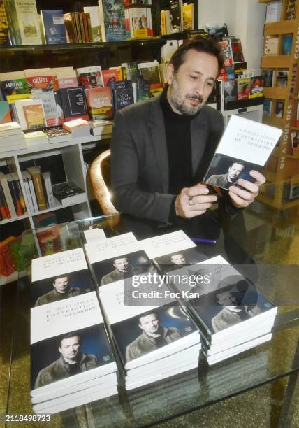 Actor/writer Michael Cohen attend « L’Attraction Du Desordre » Michael Cohen Book Signing at Librairie Libres Champs on March 27, 2024 in Paris,...